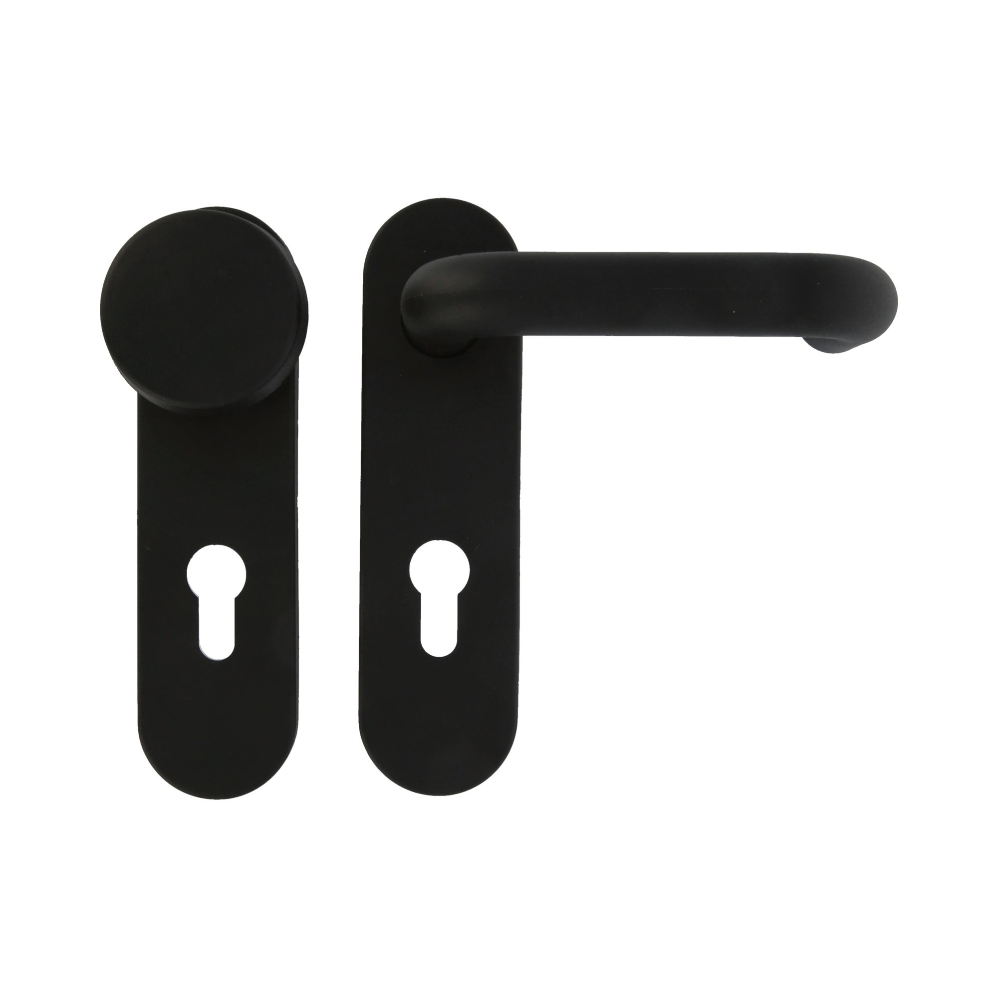 Türgriff- Und Knopfset Schwarz Für Tür 3pb72