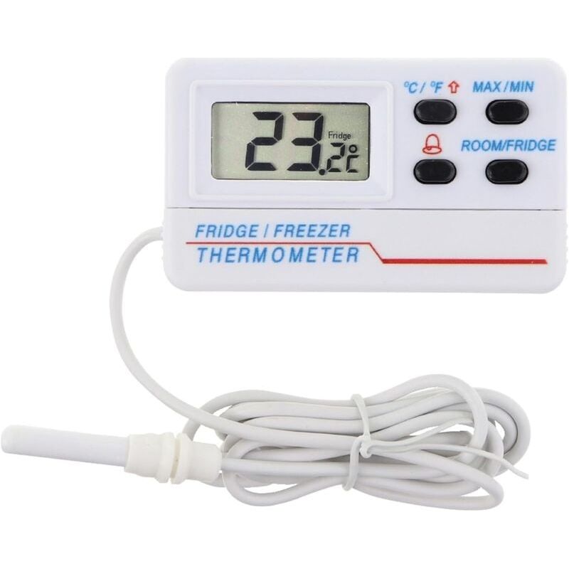 Thermomètre Digital De Réfrigérateur Ou De Congélateur - Avec Alarme - Fonction Max Min - Câble De 1,2 M