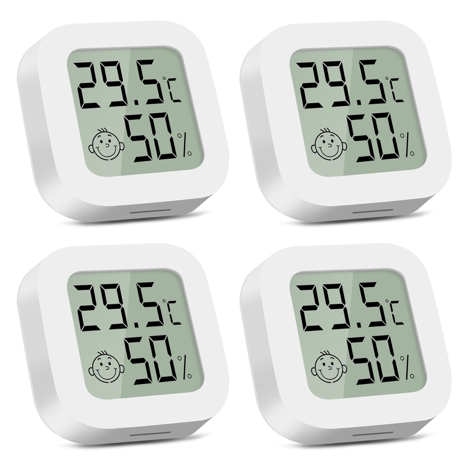 Innen-thermometer Und Hygrometer, 4 Stück Mini-digitalthermometer, Temperaturmonitor Für Babyzimmer, Büro, Wohnzimmer, Gewächshaus, Lagerung, Keller, Weinkeller (weiß)-lsw