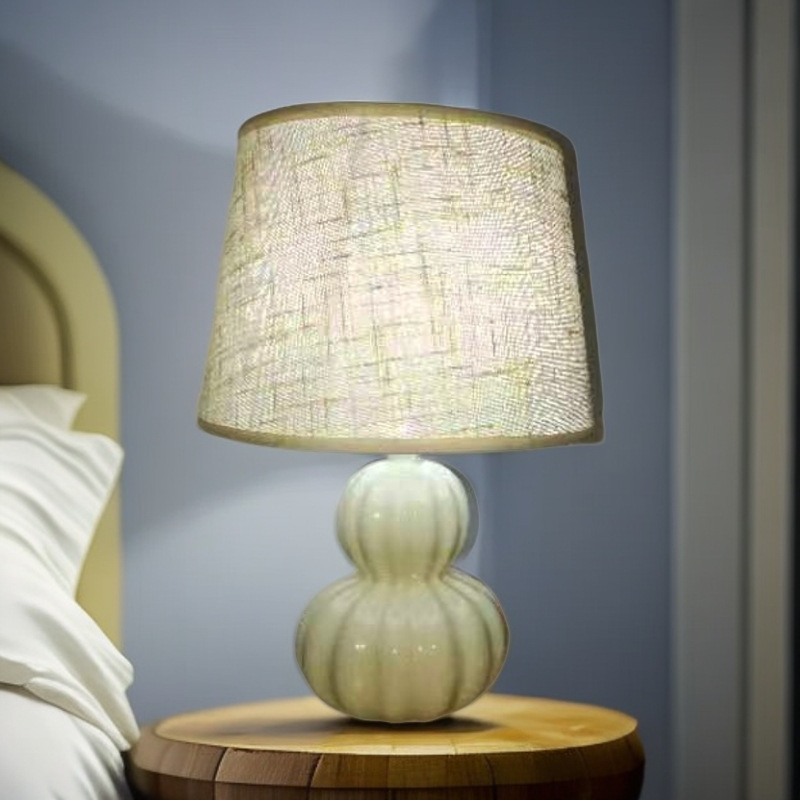 Keramische Nachttischlampe In Kürbisform Dreifarbig & Nordisches Design-lsw