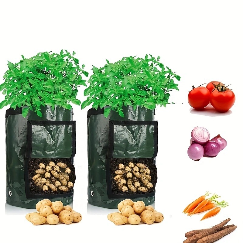 Verdickter Pe-kartoffelanbausack - 2er-pack, Grün-lsw
