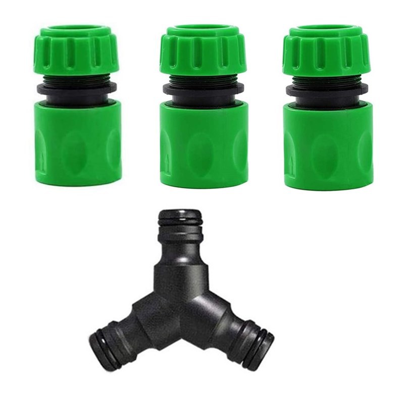 Gartenschlauch-verbindungsset - 4-teilig, Schnellkupplungen 1/2"-lsw
