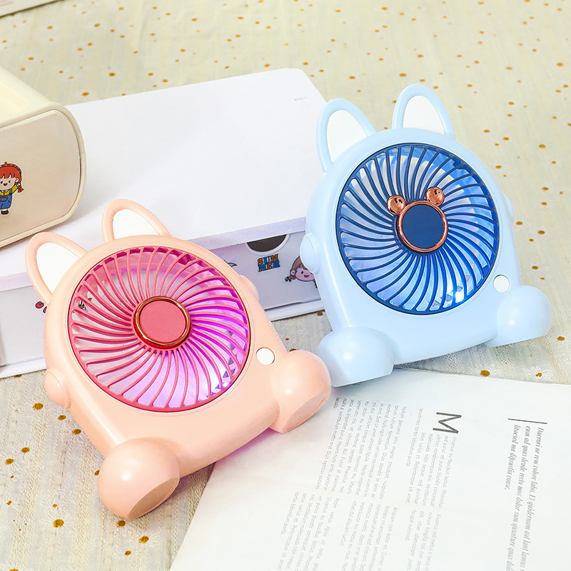 Mini Schreibtischventilator Creme - Rosa, Cartoon-design, Usb-aufladbar-lsw