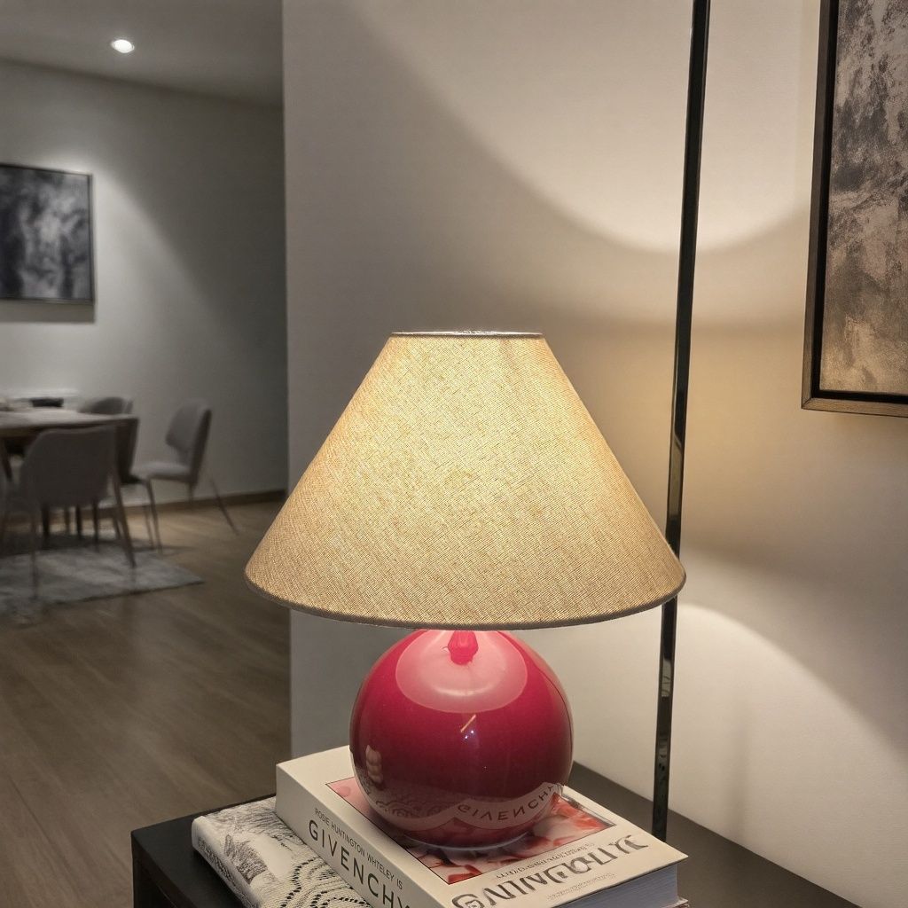 Rote Ziegelkeramik-nachttischlampe Französischer Stil & Einstellbar-lsw