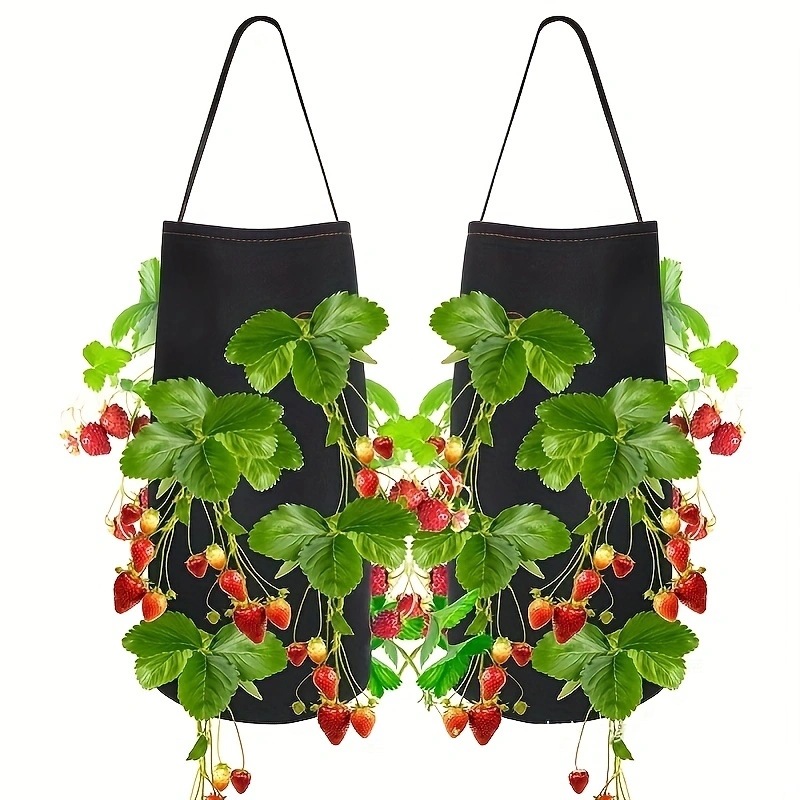 Hängender Anbausack Für Erdbeeren Aus Filz - 2er Pack-lsw