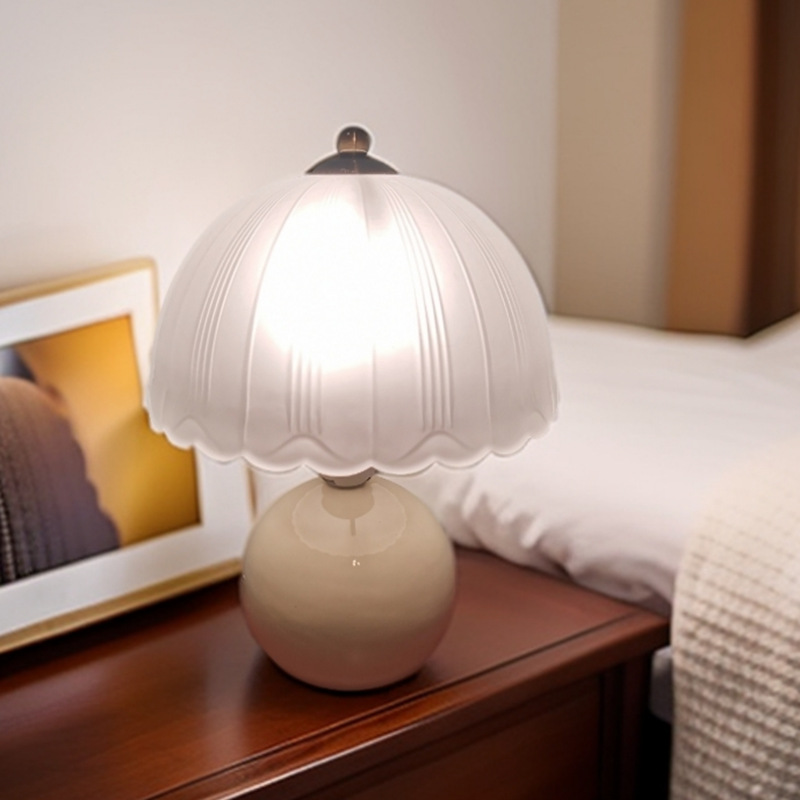 Keramik-nachttischlampe Im Mediterranen Stil Dreifarbige Einstellung & Dimmbar-lsw