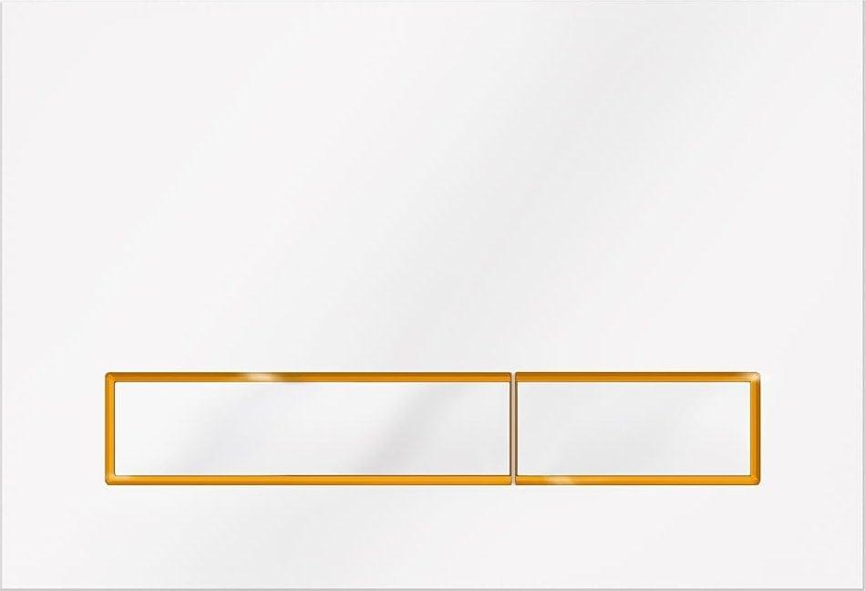 Kk-pol M08 V3 Wc-betätigungsplatte In Weiß Und Gold
