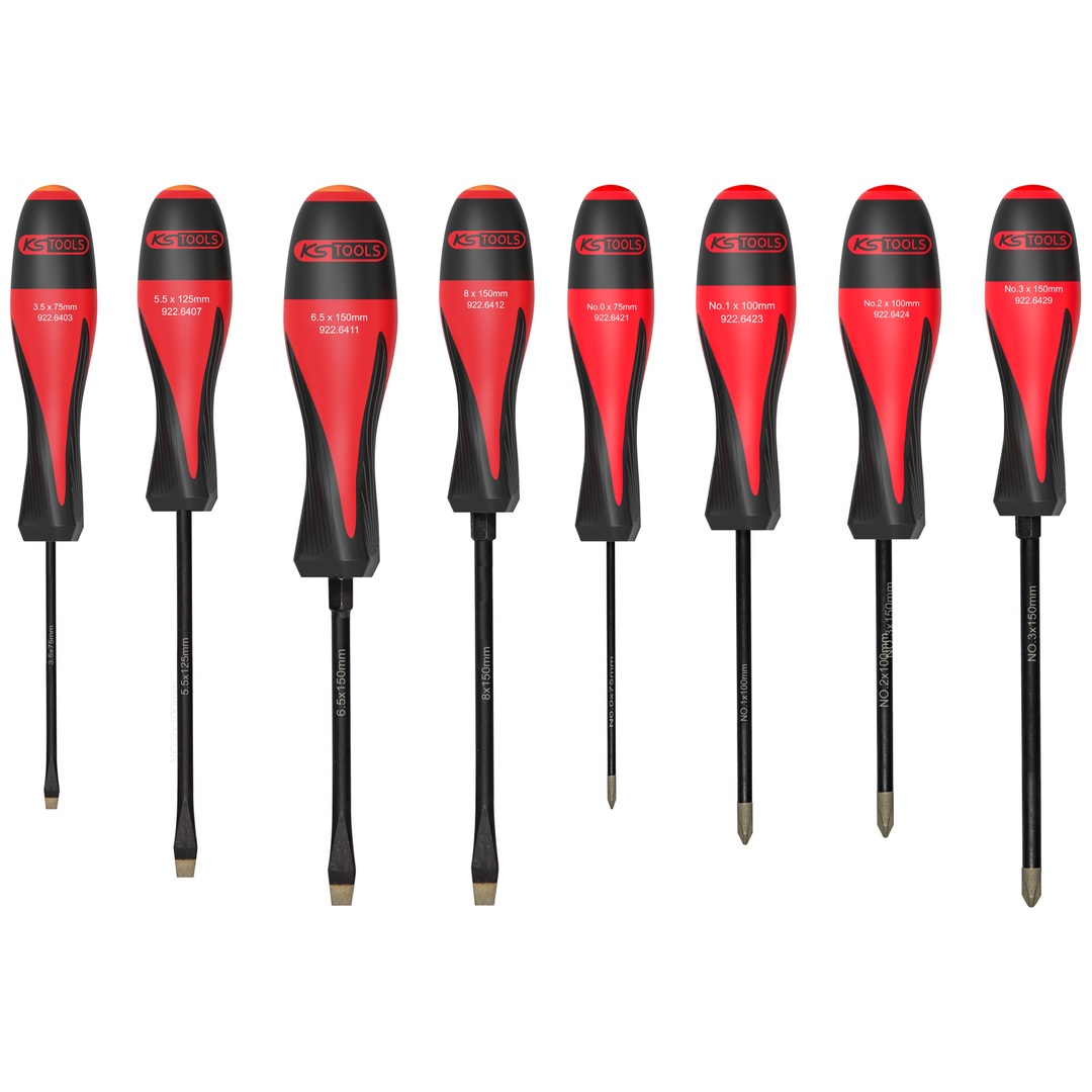 Set Mit 8 Ultimategrip Schraubendrehern, Schlitz - Ph