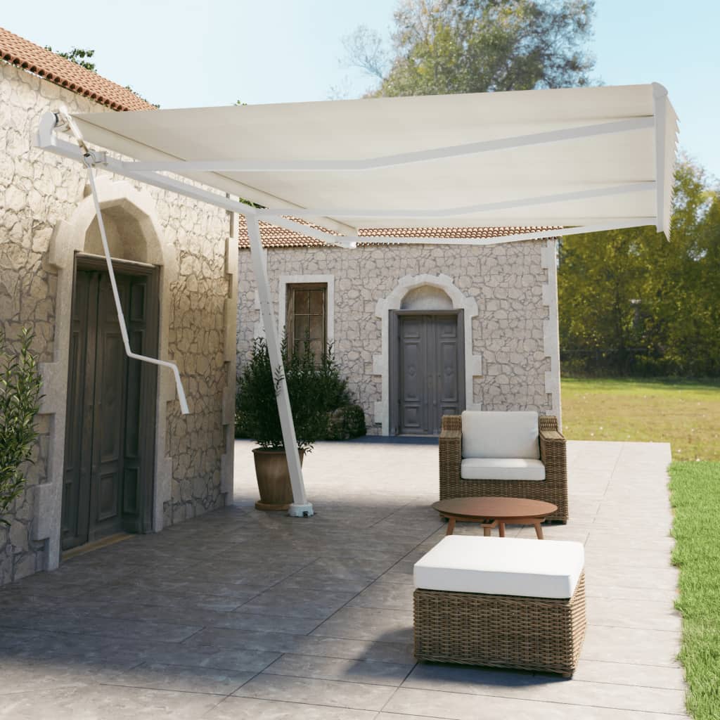 Stützen Für Markisen Weiß 600x245 Cm Eisen
