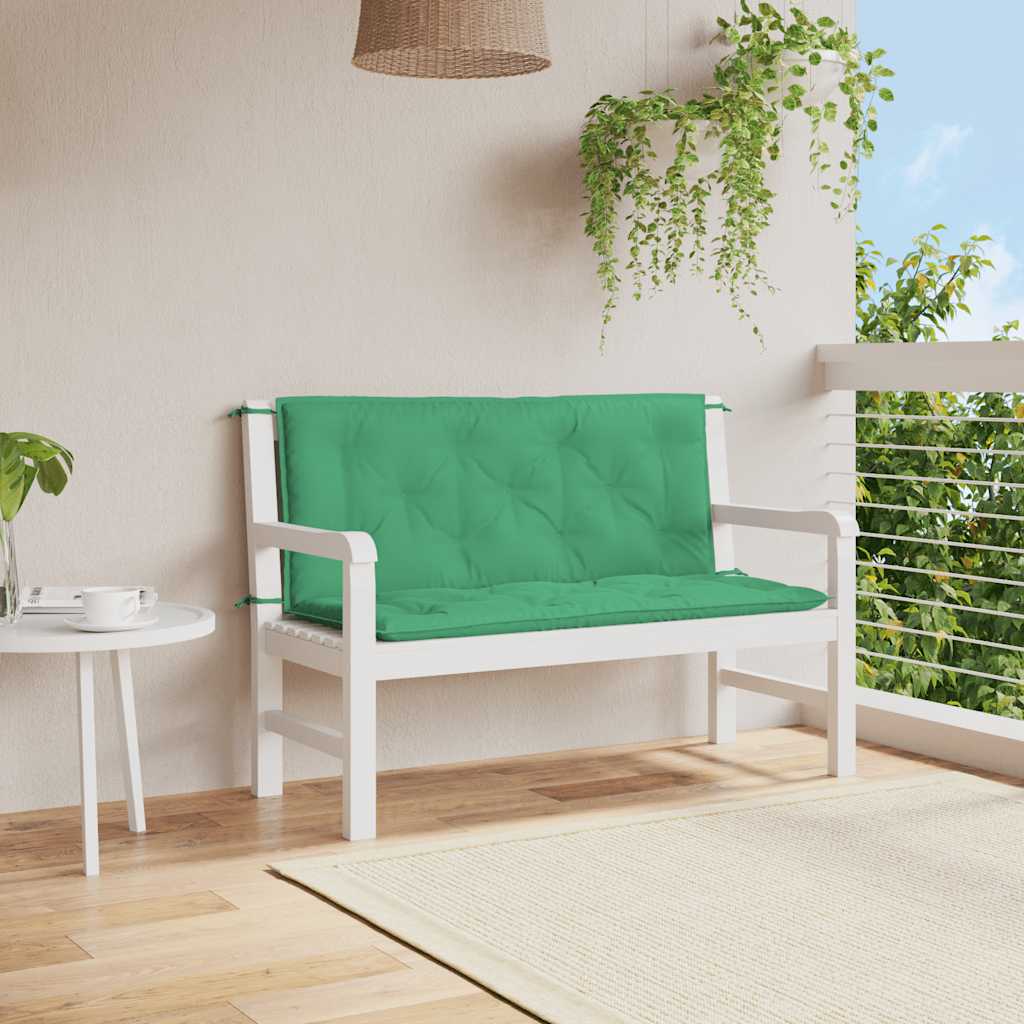 Gartenbank-auflage Grün 120x(50+50)x7 Cm Oxford-gewebe
