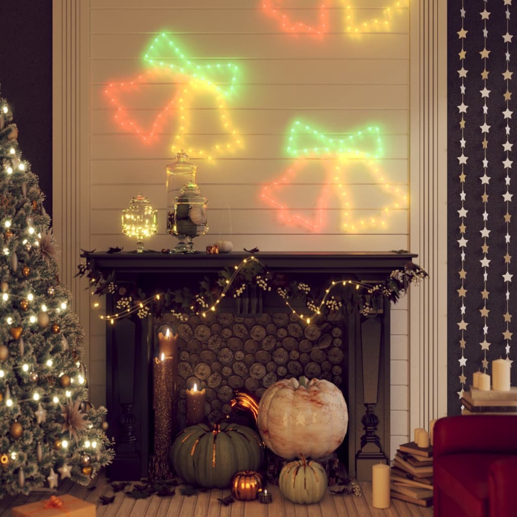 Led-silhouetten 2 Stk. Weihnachtsglocken Mit 72 Leds 50x56 Cm