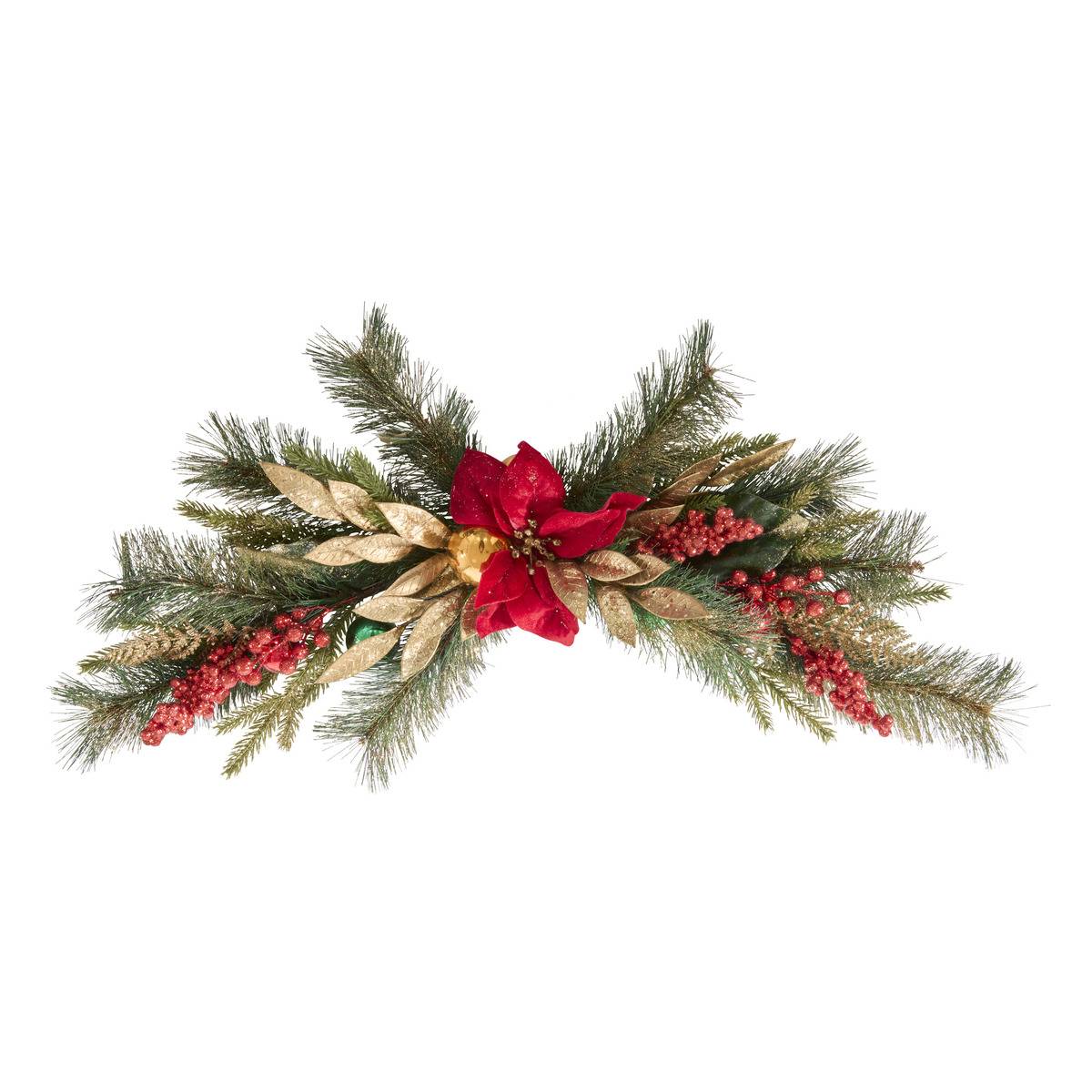 Weihnachts-hängedekoration Mit Weihnachtssternzweig, Länge 75 Cm - Feeric Lights & Christmas