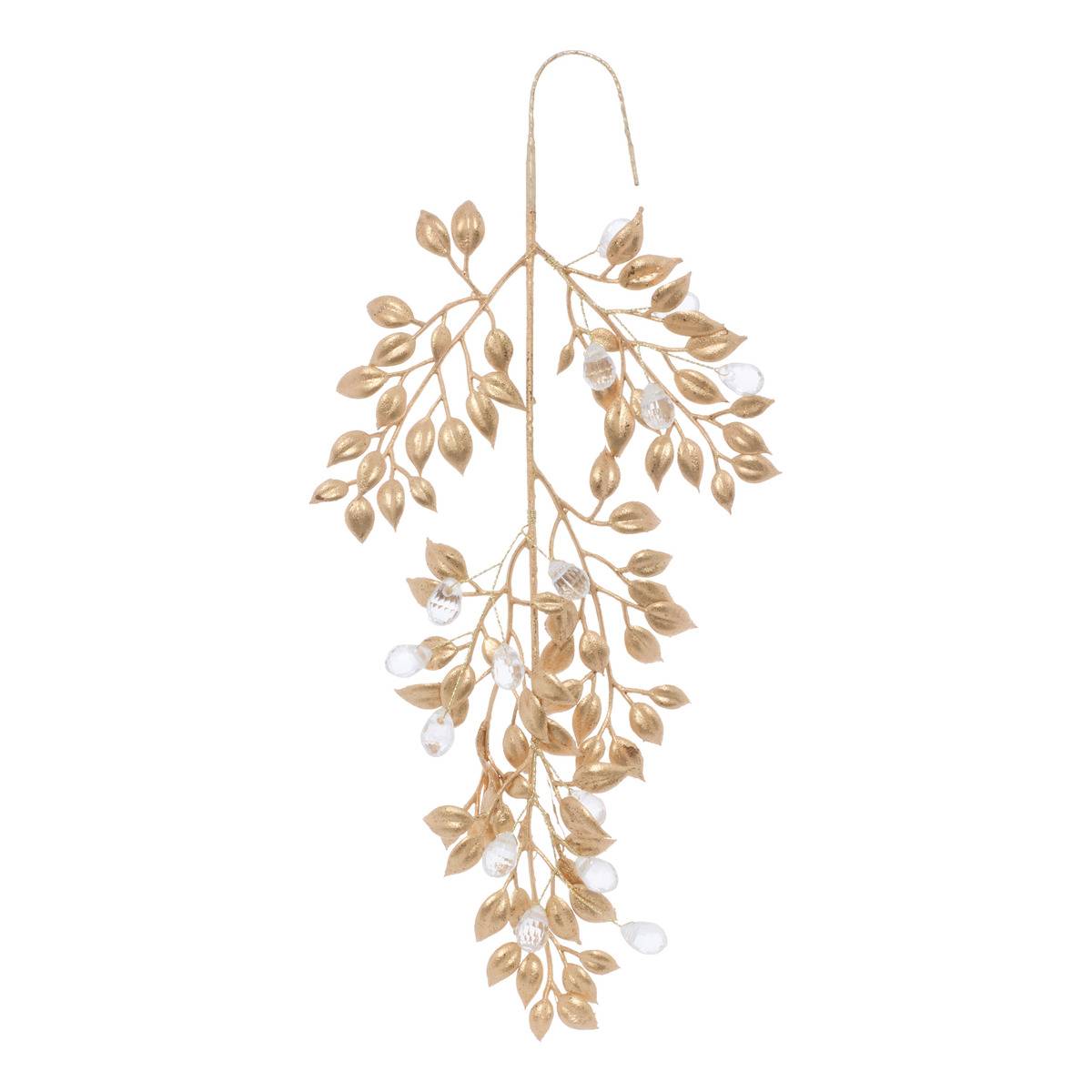 Tannenbaum-anhänger Aus Kunststoff Mit Goldenen Zweigen Und Perlen, 30 Cm - Feeric Lights & Christmas
