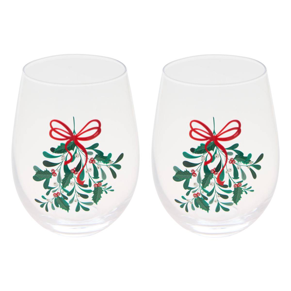2er-set Wassergläser Mit Weihnachtsstern-motiv, 54 Cl - Atmosphera Créateur D'Intérieur