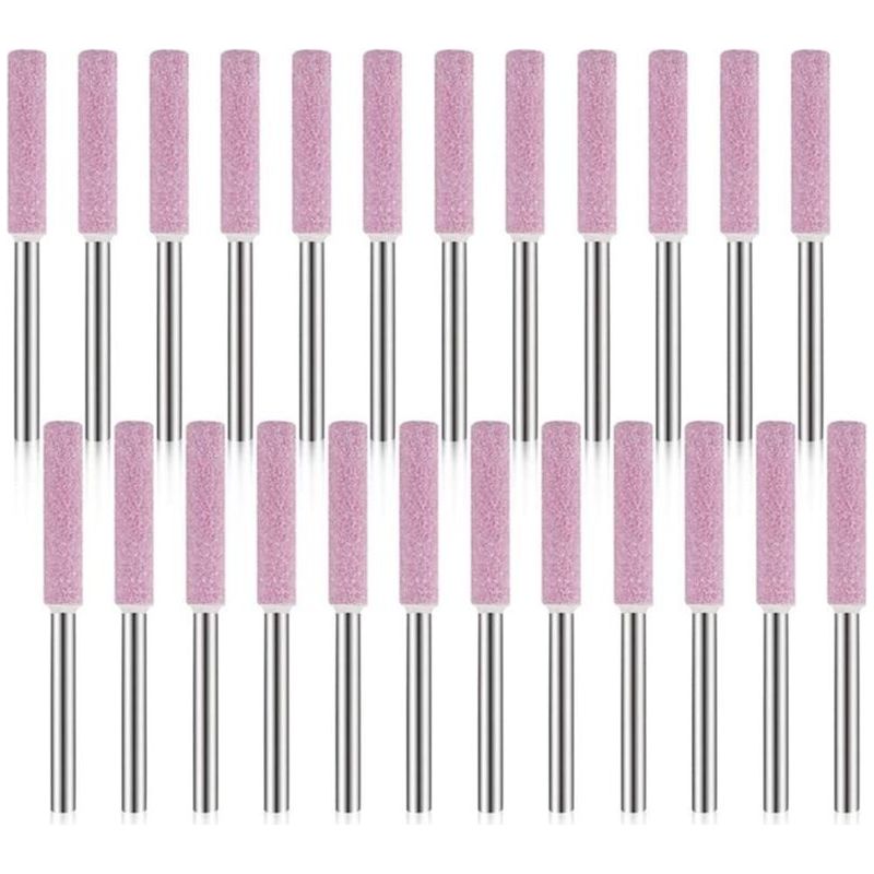 Paquet De 24 Pierres À Aiguiser Pour Affûteuse De Tronçonneuse, Outil De Meulage De Polissage Pour Affûteuse De Tronçonneuse 3x4.8mm