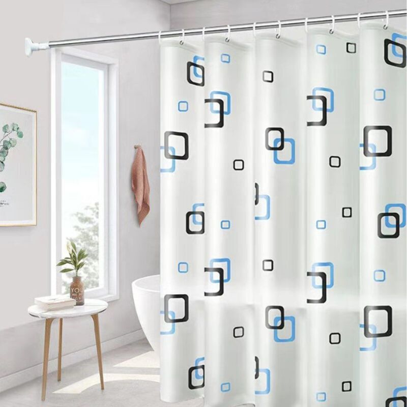 Rideau De Douche Décoratif Motif Océan Géométrique - Tissu Imperméable Abstrait Plage - Pour Salle De Bain - 152x178cm (60"x70")