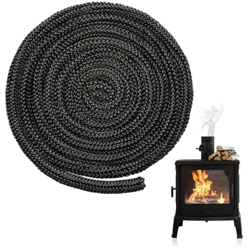 Joint Haute Température En Fibre De Verre 8mm X 4m – Étanchéité Jusqu'à 600 °c – Pour Poêles À Bois Et Cheminées