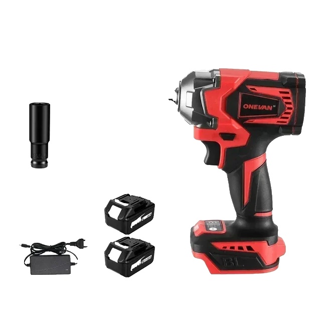 Elektrischer Schraubenschlüssel, 1200n.m Drehmoment, Bürstenloser Motor, 2 Batterien Eu-stecker