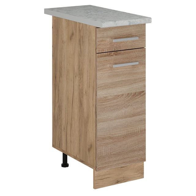 Vicco - Küchenunterschrank R-line, Sonoma, 30 Cm Ap Marmor