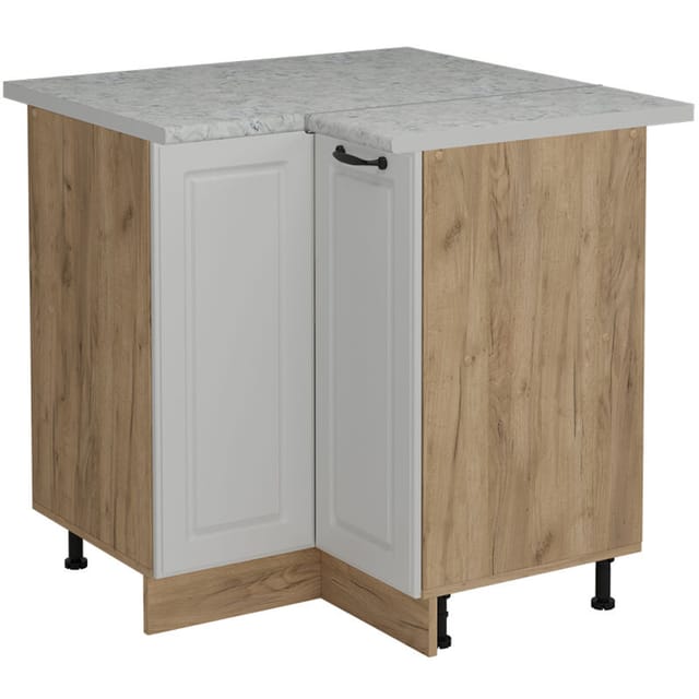 Vicco - Eckunterschrank R-line, Weiß Landhaus, 75.6 Cm Ap Marmor