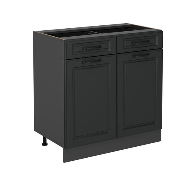 Küchenunterschrank R-line, Anthrazit Landhaus, 80 Cm Ohne Arbeitsplatte, Vicco