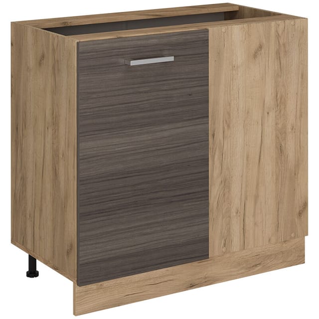 Eckunterschrank R-line, Edelgrau, 86 Cm Ohne Arbeitsplatte Vicco