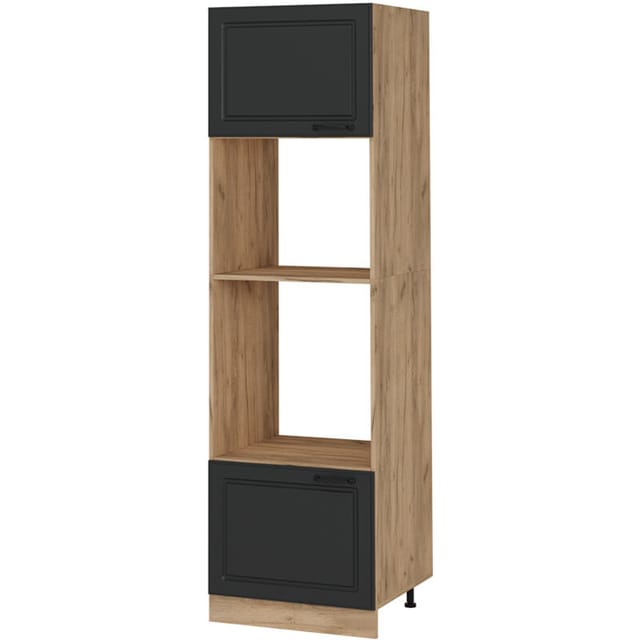 Vicco - Mikrowellenumbauschrank R-line, Anthrazit Landhaus, 60 Cm