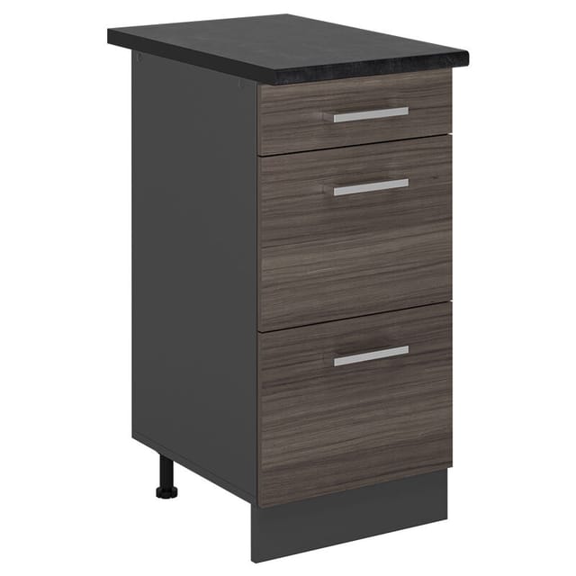 Vicco - Küchenunterschrank R-line, Edelgrau, 40 Cm Mit Schubladen, Ap Anthrazit