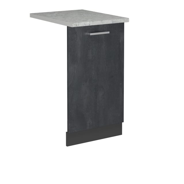 Vicco - Geschirrspülblende R-line, Schwarz Beton, 45 Cm , Ap Marmor