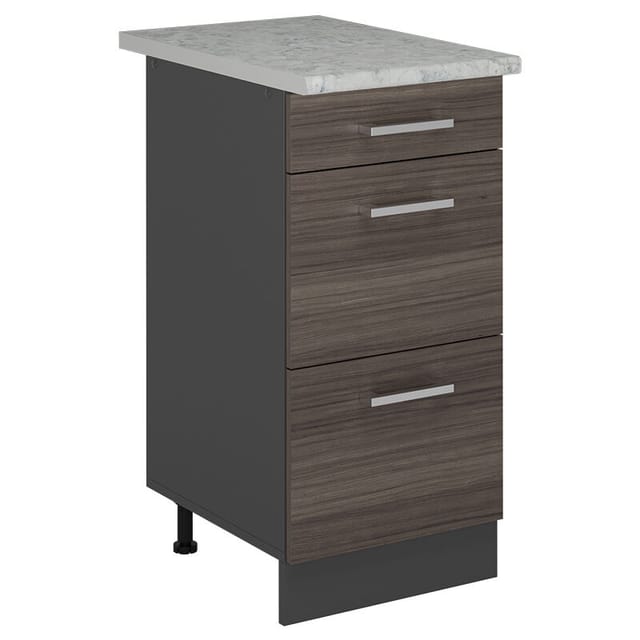 Vicco - Küchenunterschrank R-line, Edelgrau, 40 Cm Mit Schubladen, Ap Marmor