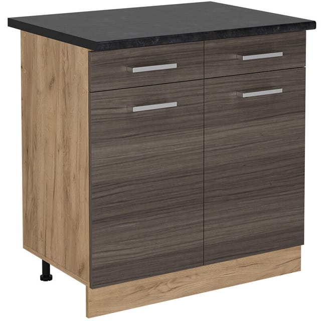 Vicco - Küchenunterschrank R-line, Edelgrau, 80 Cm , Ap Anthrazit