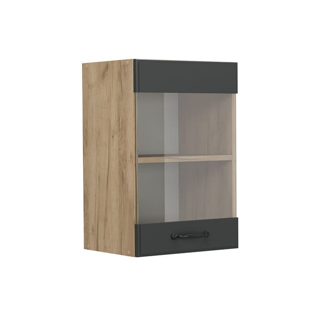 Vicco - Küchenglashängeschrank R-line, Anthrazit Landhaus, 40 Cm