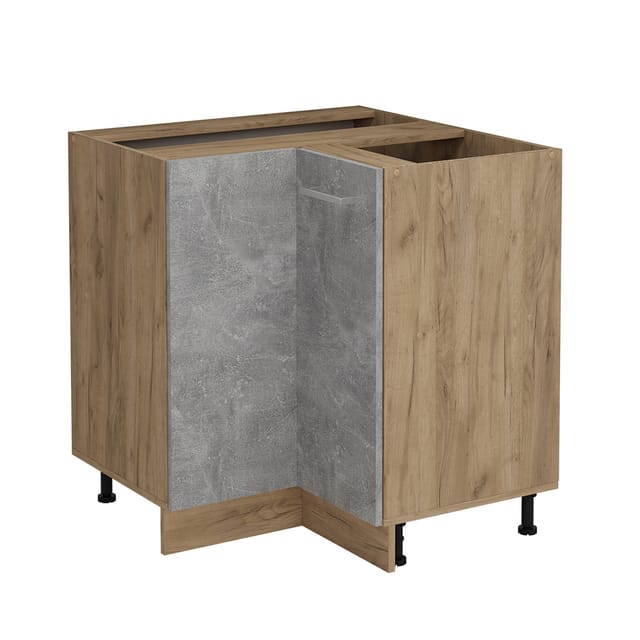 Vicco - Eckunterschrank R-line, Beton, 75.6 Cm Ohne Arbeitsplatte