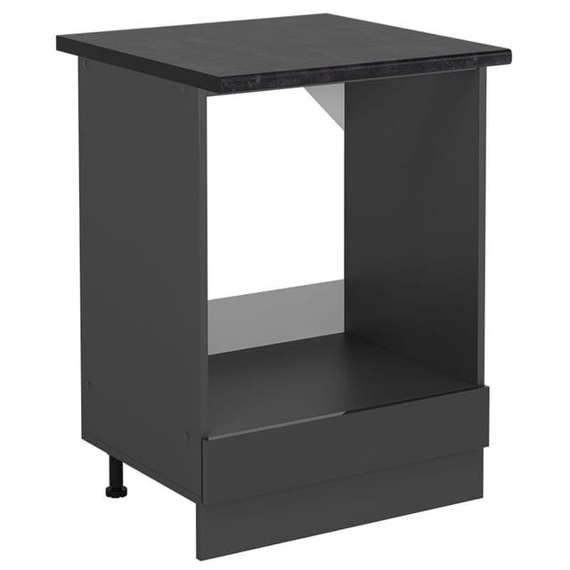Vicco - Herdumbauschrank R-line, Anthrazit Hochglanz, 60 Cm , Ap Anthrazit