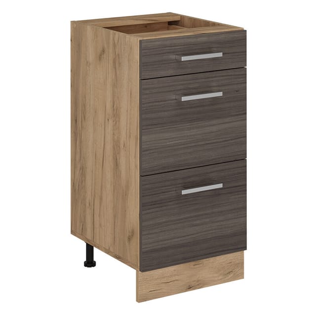 Küchenunterschrank R-line, Edelgrau, 40 Cm Mit Schubladen, Ohne Arbeitsplatte Vicco