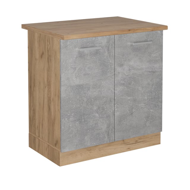 Vicco - Spülenunterschrank R-line, Beton, 80 Cm , Ap Eiche