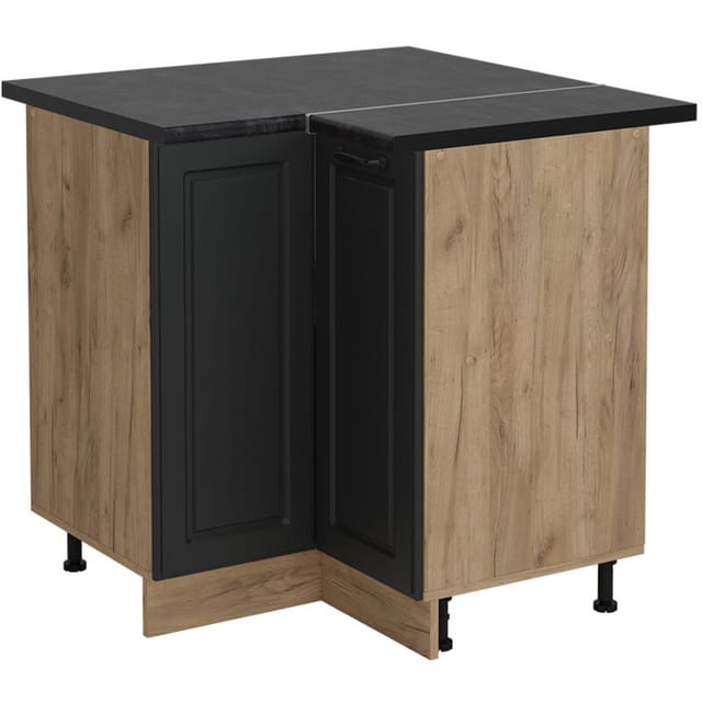 Vicco - Eckunterschrank R-line, Anthrazit Landhaus, 75.6 Cm , Ap Anthrazit