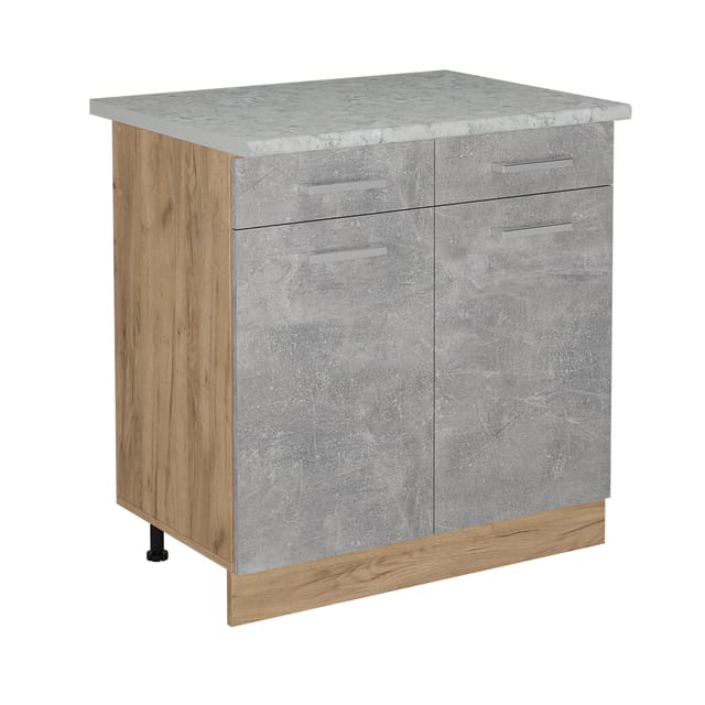 Vicco - Küchenunterschrank R-line, Beton, 80 Cm Ap Marmor