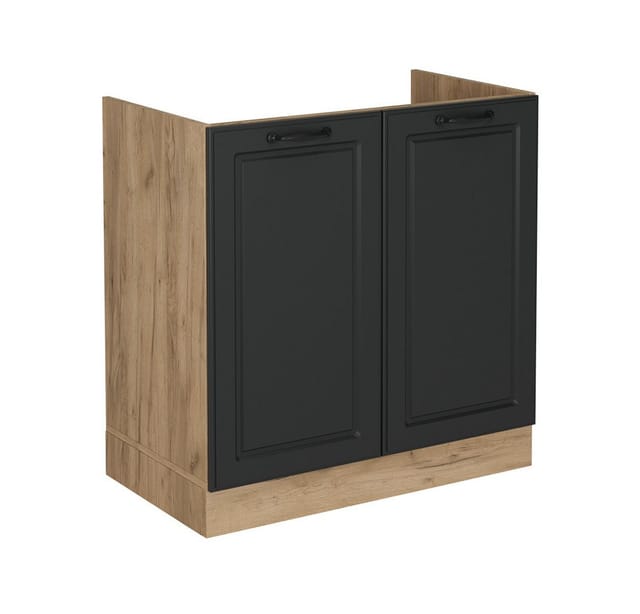 Spülenunterschrank R-line, Anthrazit Landhaus, 80 Cm Ohne Arbeitsplatte Vicco