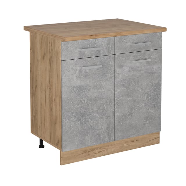 Vicco - Küchenunterschrank R-line, Beton, 80 Cm , Ap Eiche