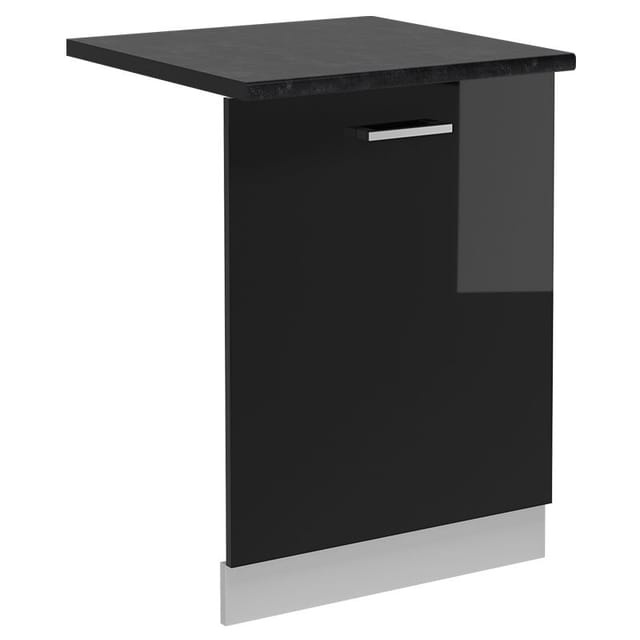 Vicco - Geschirrspülblende R-line, Schwarz Hochglanz, 60 Cm , Ap Anthrazit