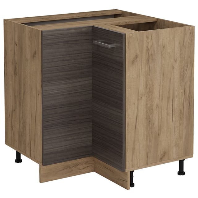 Vicco - Eckunterschrank R-line, Edelgrau, 75.6 Cm Ohne Arbeitsplatte