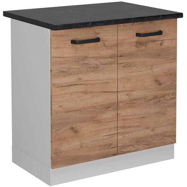 Vicco - Spülenunterschrank R-line, Goldkraft Eiche, 80 Cm Ap Anthrazit