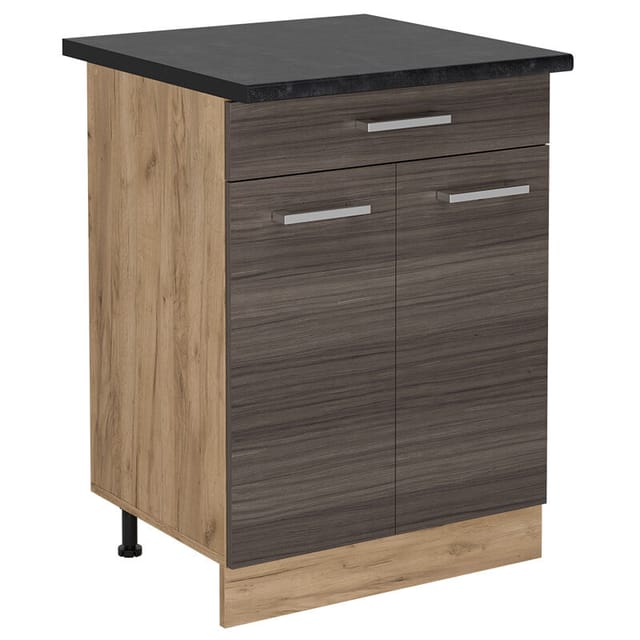 Vicco - Küchenunterschrank R-line, Edelgrau, 60 Cm Mit Schublade, Ap Anthrazit