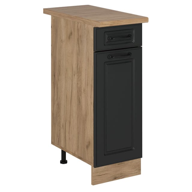 Küchenunterschrank R-line, Anthrazit Landhaus, 30 Cm , Ap Eiche, Vicco