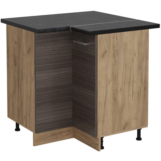 Vicco - Eckunterschrank R-line, Edelgrau, 75.6 Cm , Ap Anthrazit