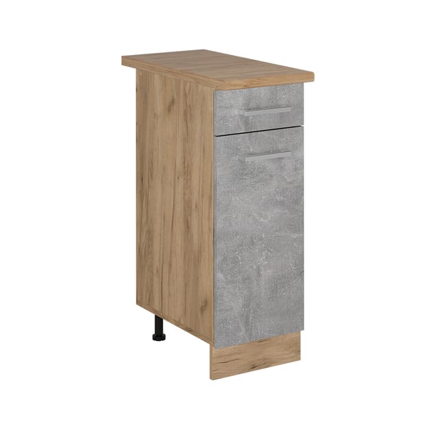 Vicco - Küchenunterschrank R-line, Beton, 30 Cm , Ap Eiche