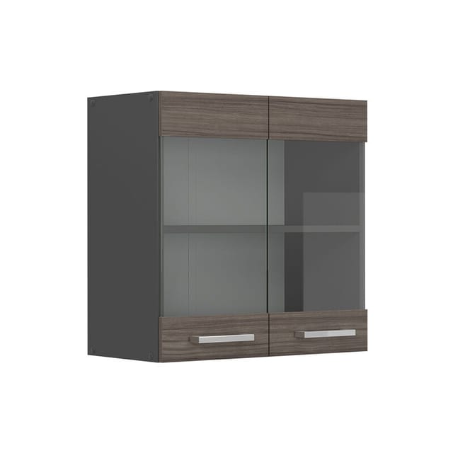Vicco - Küchenglashängeschrank R-line, Edelgrau, 60 Cm