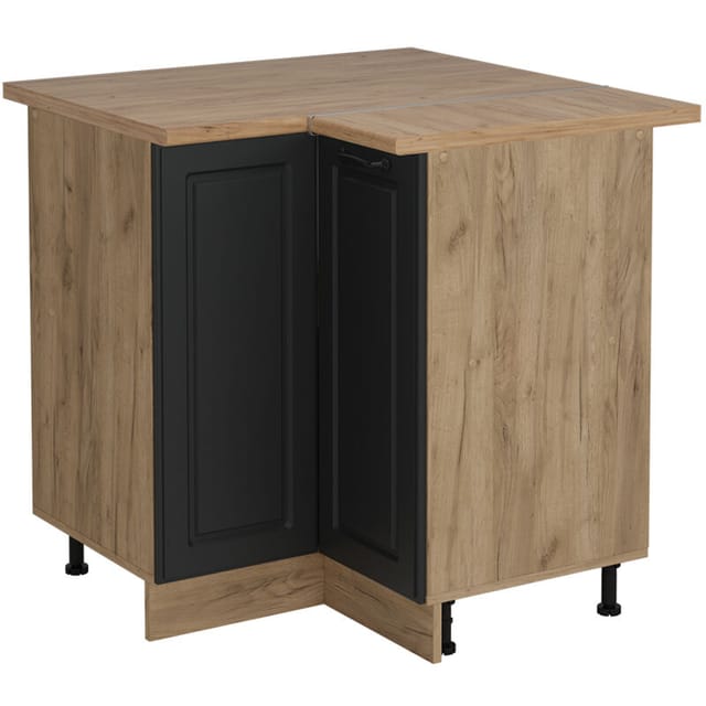 Vicco - Eckunterschrank R-line, Anthrazit Landhaus, 75.6 Cm , Ap Eiche