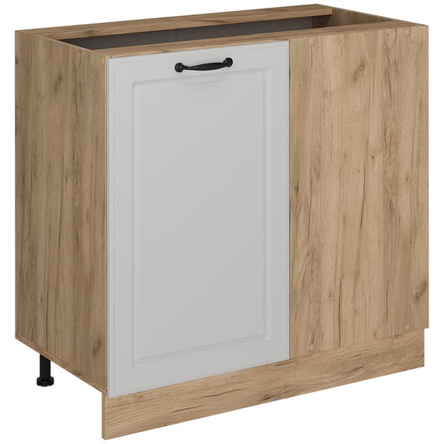 Eckunterschrank R-line, Weiß Landhaus, 86 Cm Ohne Arbeitsplatte, Vicco